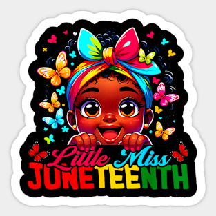 Kids Little Miss Juneteenth Girl Toddler Black History Month Sticker